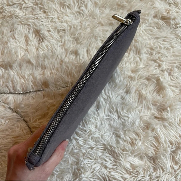 Vintage sfera femme collection brasses cross body purse clutch zipped gray - Picture 5 of 10